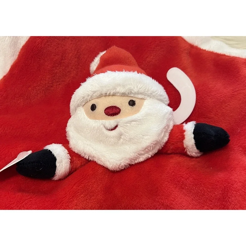 Little Me Lovey Santa Security Blanket Plush Red White I‎ Love Santa Satin